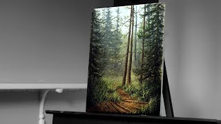 Painting a Landscape with a Forest Pathway with Acrylics  Paint with Ryan [upl. by Murrell]