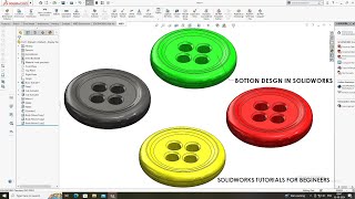 Solidworks Tutorial  Botton Design In Solidworks  cad  solidworks  autocad  innovative [upl. by Westphal]