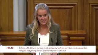 Pernille Vermunds tale ved 3 behandlingen af koranlov [upl. by Nymsaj370]