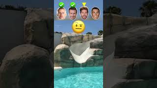 Haaland VS Beckham VS Ramos VS Ronaldo  Epic Water Slide Challenge🤩 [upl. by Tormoria]