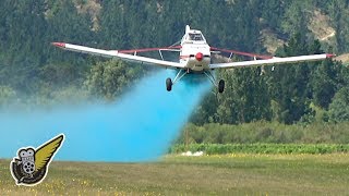 Very Low Level Aerial Top Dressing  Blue Spray [upl. by Anitnuahs418]