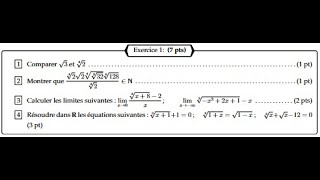 Correction DS1A \EX1\racine n nième \limites \équations [upl. by Giralda]