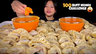 100 BUFF MOMO EATING CHALLENGE😱WITH SPICY JHOL🥵🔥 FAIL OR PASS  mukbang food  challenge [upl. by Friedrick567]