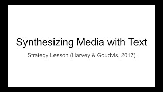 Synthesizing Strategy quotSynthesizing Media with Textquot [upl. by Orelle]