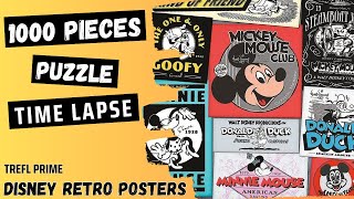 Disney Retro Posters 1000 Pieces Trefl Puzzle  Time Lapse [upl. by Bosson]