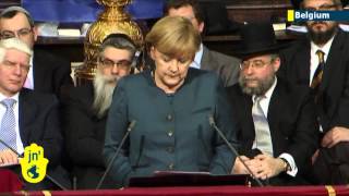 European Jewish leaders honour Angela Merkel German leader speaks of support for Israel [upl. by Neillij]