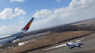 4K STUNNING Takeoff from Sapporo  Asiana a321 [upl. by Eardnaed]