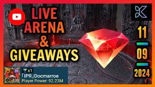 Raid Shadow Legends  Live Arena Top 1 IPR DocMarroe  GiveAway Saturday [upl. by Neils]