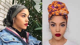 4 WAYS I TIE MY HEAD WRAPS SCARF  TURBANS [upl. by Selinda]