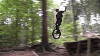 Extreme Unicycling  Downhill In Bikepark Bad Wildbad [upl. by Eenal]