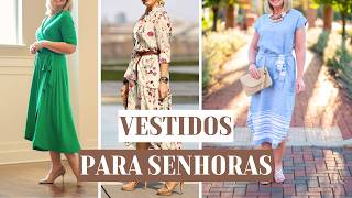 VESTIDOS para SENHORAS de 50 60 70 80 anos  ROUPAS com VESTIDOS [upl. by Vani432]