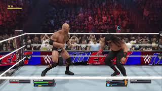 Roman Reigns and Paul Heyman vs The Rock and John Cena WWE Main Event 2K24 Championship match [upl. by Halyhs236]