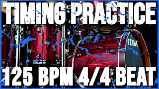 125 BPM  Timing Practice  44 Simple Drum Beat  Metronome [upl. by Annazor]