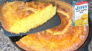 SUPER MOIST amp DELICIOUS JIFFY CORNBREAD Forget The Box Instructions Do THIS Instead [upl. by Sokim]