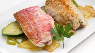 Receta de salmonetes al horno con calabacines  Karlos Arguiñano [upl. by Uzzial608]