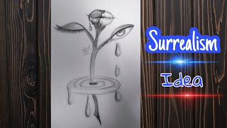 Surrealism  How to Draw SURREALISM Art for Beginners Easy Drawing Idea [upl. by Nydnarb]