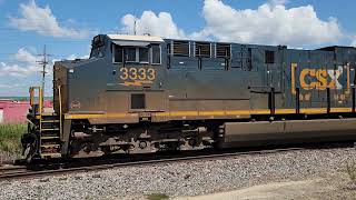 TRAIN SPOTTING AT CORDELE GA CSX ENGINE  3333 amp 3221 LARGE TRAIN HEADING NORTH THROUGH THE DIAMOND [upl. by Nebra944]