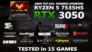 New ASUS TUF A15 Ryzen 5 7535HS  RTX 3050 Gaming Benchmark Test  Tested in 15 Games  RTX 3050 [upl. by Keram]