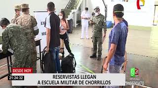 Reservistas llegan a escuela militar de Chorrillos [upl. by Tracee]