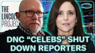 DNC quotCelebsquot Shut Down Reporters Dems Dont Allow For Dissent At Convention [upl. by Asenev463]