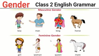 Class 2 English Grammar Gender  Male Female amp Neutral  Easy Explanation amp Examples [upl. by Corene50]