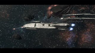 Battlestar Galactica Deadlock Skirmishes Galactica VS 4 Modern Cylon Basestars Ionian Nebula [upl. by Bowes]