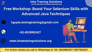 quotFree Workshop Boost Your Selenium Skills with Advanced Java Techniques in Just 1 Hourquot [upl. by Ahsetel992]