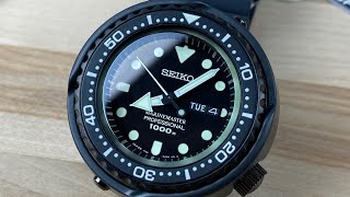 Seiko sbbn025 Darth Tuna 1000m MarineMaster [upl. by Tarsuss]