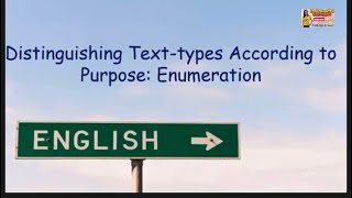 Distinguishing Texttypes According to Purpose Enumeration [upl. by Sally]