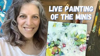 LIVE PAINTING with Lori Mirabelli watch me paint these mini acrylic abstract paintings [upl. by Lux691]