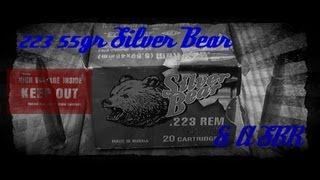 Silver Bear 223 55gr FMJ amp A Short Barrel AR15 Rifle Gel Test HD [upl. by Milissent]