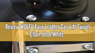 Review WOLTU Faux Leather Gas Lift Swivel Chair Stool White Swivel Working Chair with Back for Offic [upl. by Rex]