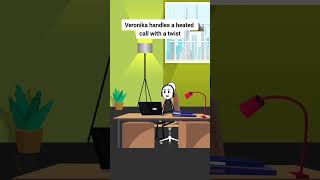 Veronika handles a heated call with a twist animation funnyvideo gplus comedy [upl. by Burget164]