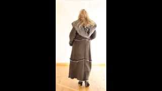 Finest Full Length Hooded Toscana Sheepskin Coat in Grey  Luna [upl. by Atrice]