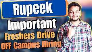 Rupeek Again Biggest Hiring  OFF Campus Drive For 2024  2023  2022 Batch Hiring  Fresher Jobs [upl. by Qifahs510]