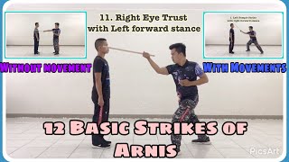 12 Basic Strikes Of Arnis [upl. by Pavior]