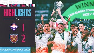 ACF Fiorentina 12 West Ham  Hammers Win UECL  UEFA Europa Conference League Final Highlights [upl. by Nyrahtak]