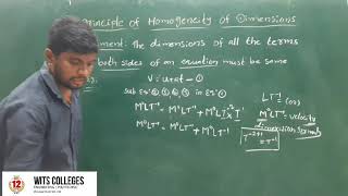 PRINCIPLES OF HOMOGENEITY OF DIMENSIONS PhysicsWITSCONNECT [upl. by Eanert262]