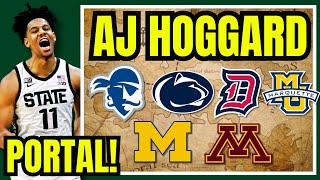 IN THE PORTAL AJ Hoggard  Michigan State Point Guard  player overview and best fits [upl. by Attenal]