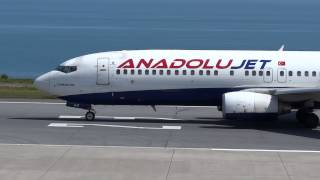 Anadolujet TCSAK b7378AS WL Takeoff TzxLTCG Trabzon Airport Nice Engine scenes [upl. by Caritta]