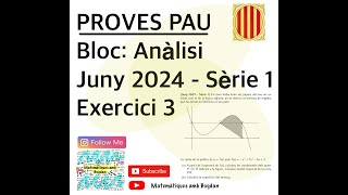 Selectivitat Matemàtiques Juny 2024 Sèrie 1  Exercici 3 [upl. by Gradeigh]