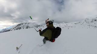 Obertauern 14 2 2024 Drohnenübersicht und Snowkiten im ewigen Powder [upl. by Nahpets]