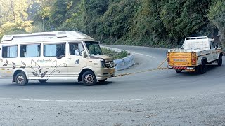 BharatBenz Tipper Lorry And Van BOLERO Turning 1417 Munnar Hairpin bend Hills Driving [upl. by Enad244]