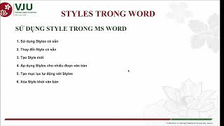 Session 02  Lesson 04  Style trong MS Word [upl. by Cullin]