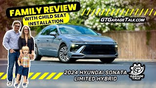 2024 Hyundai Sonata Limited Hybrid  Family Review with Child Seat Installation [upl. by Edals]