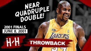 Shaquille ONeal EPIC Game 2 Highlights vs 76ers 2001 Finals  28 Pts 20 Reb 9 Ast 8 Blocks [upl. by Anirehtak650]