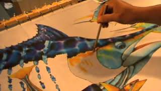 SILK PAINTING WITH JEANBAPTISTE  MARLIN [upl. by Eadrahs253]