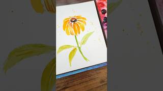 How to paint an easy black eyed Susan with watercolor [upl. by Amle889]