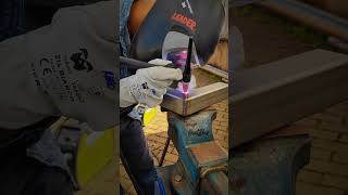 Fast Technique for Welding a 90Degree Angle on a 50x50 Steel Tube welding shortvideo [upl. by Dnomra]