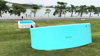 iPoolGo PVC drop stitch inflatable above ground pool size customization [upl. by Loss777]